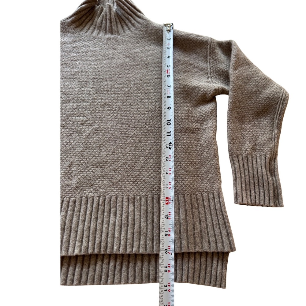 Everlane Honeycomb Funnel Neck Wool Cashmere Sweater Light Heathered Taupe S - Picture 4 of 7